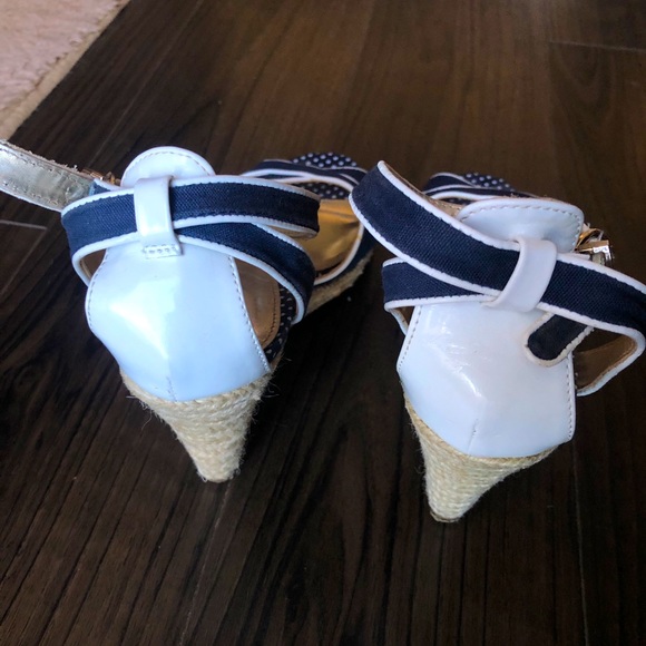 Tommy Hilfiger Navy and White Wedges - Picture 9 of 12